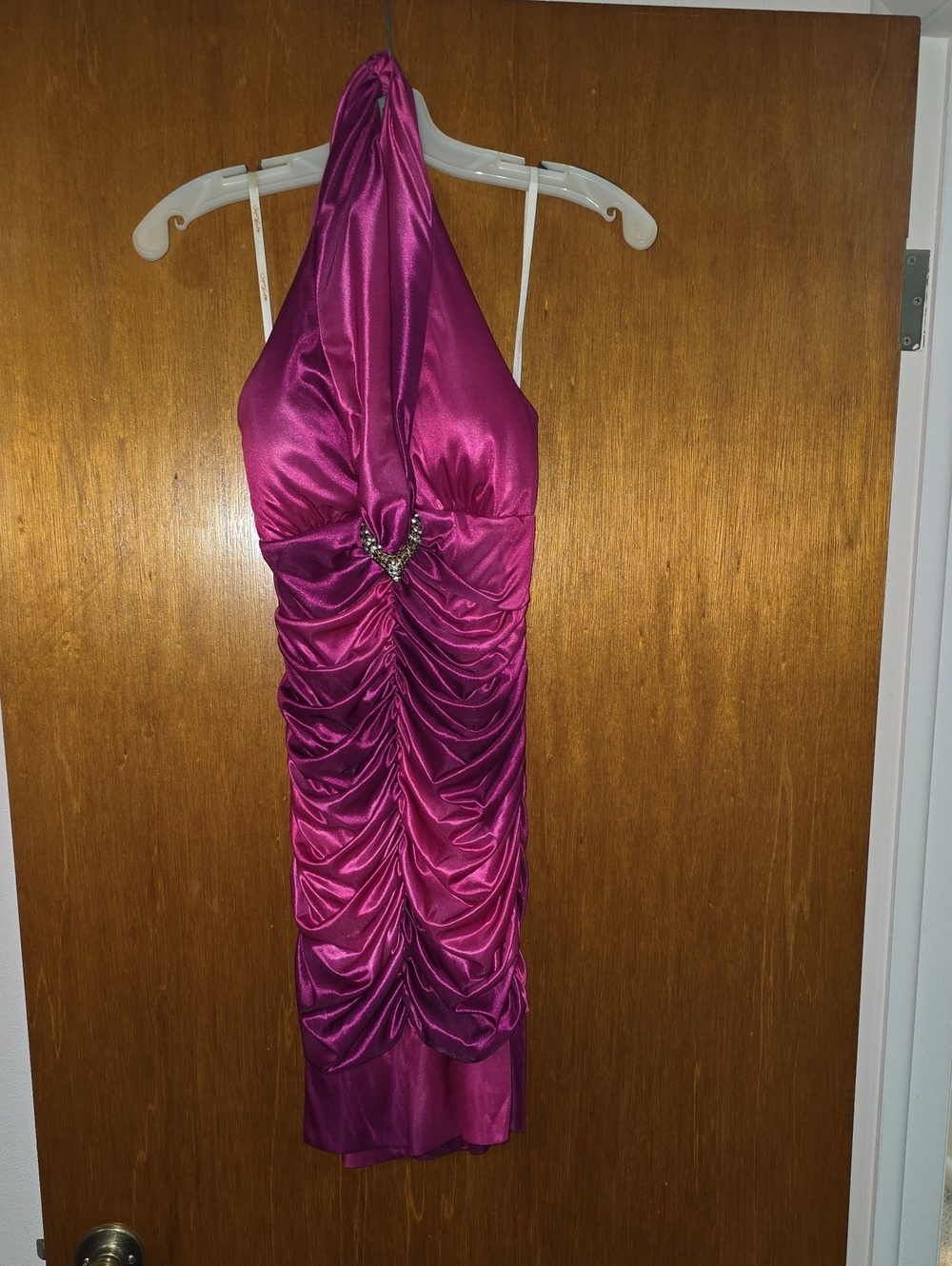 Sequin Hearts Fuchsia One-Shoulder Ruched Cocktail Dress
